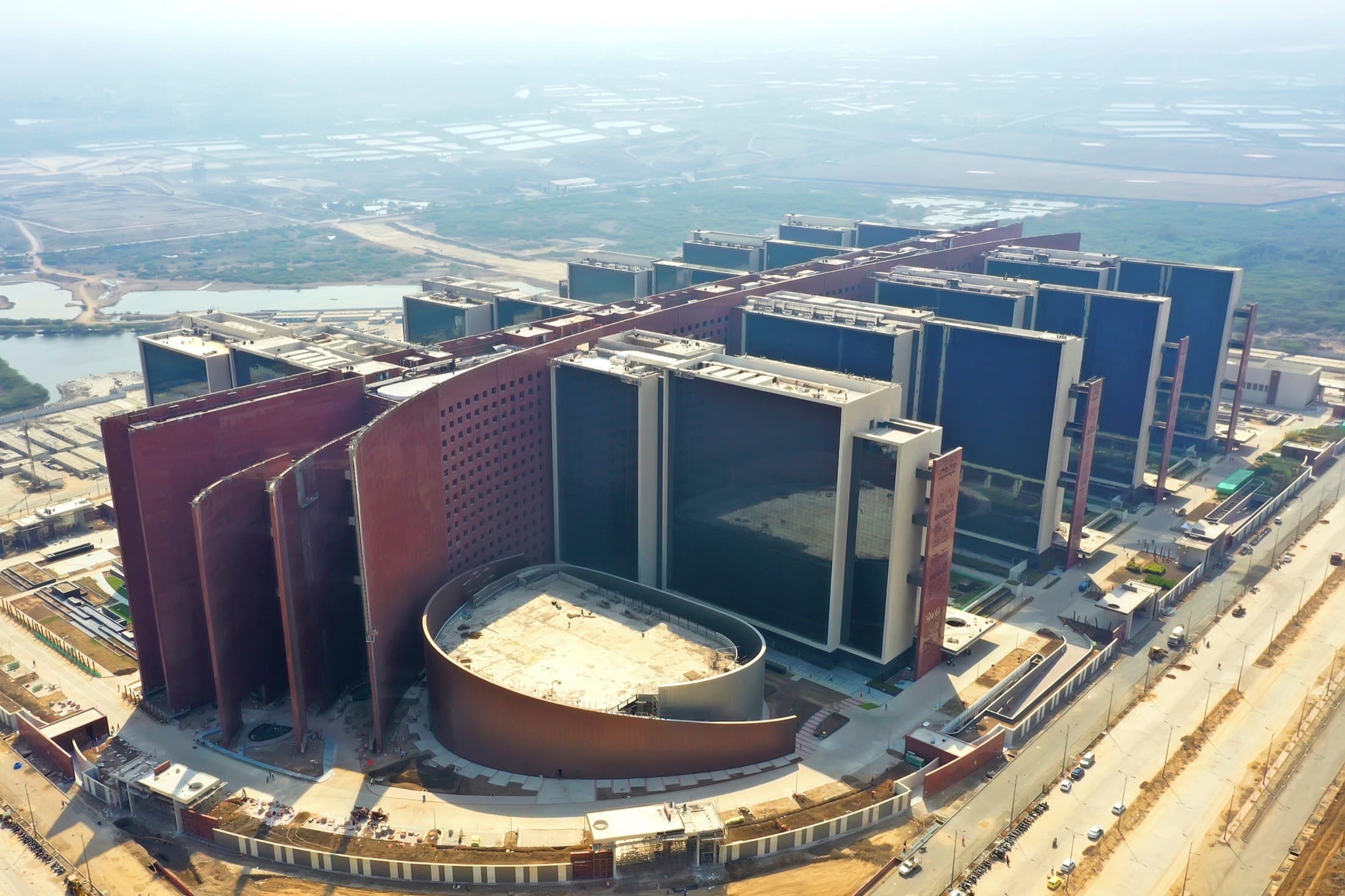 Aerial view of Surat Diamond Bourse, the world's largest office building